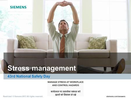 Stress management 43rd National Safety Day.
