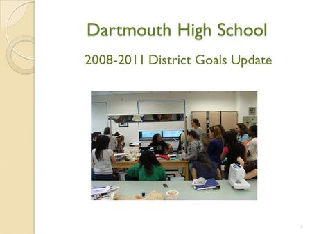 Dartmouth High School 2008-2011 District Goals Update 1.