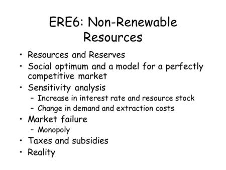 ERE6: Non-Renewable Resources