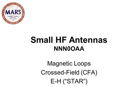 Small HF Antennas NNN0OAA