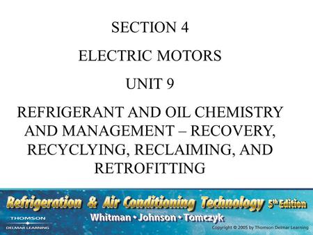 SECTION 4 ELECTRIC MOTORS UNIT 9