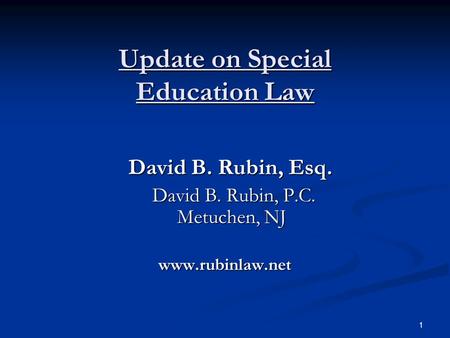Update on Special Education Law