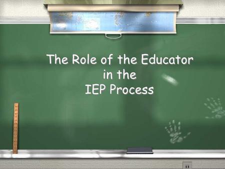The Role of the Educator in the IEP Process. A Little History… The 70’s 1. Public Law 93-112: Section 504 of the Rehabilitation Act of 1973.