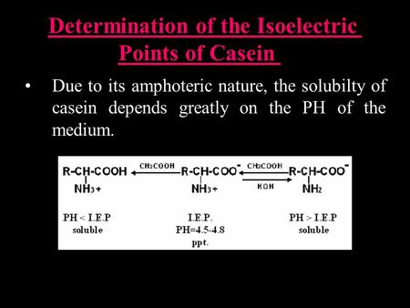 Determination of the Isoelectric Points of Casein