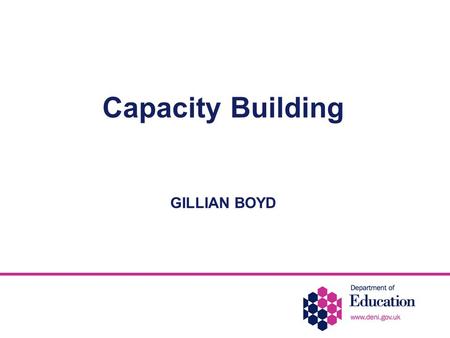 Capacity Building GILLIAN BOYD. Numbers of children with statements in mainstream schools 1996/72.5% of total school population statemented 2000 2.65%