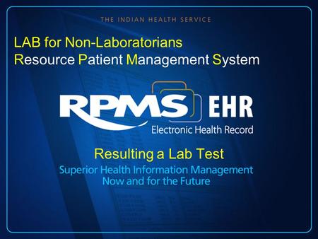 Resulting a Lab Test LAB for Non-Laboratorians Resource Patient Management System.