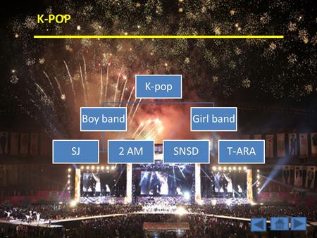 K-POP K-pop Boy band SJ2 AM Girl band SNSDT-ARA. K-POP K-Pop (Korean: 가요, kayo) (an abbreviation of Korean pop or Korean popular music) is a musical genre.