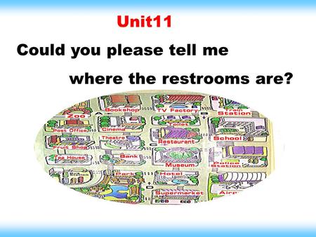 Unit11 Could you please tell me where the restrooms are?