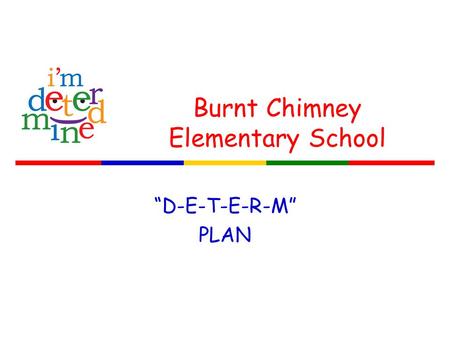 Burnt Chimney Elementary School “D-E-T-E-R-M” PLAN.