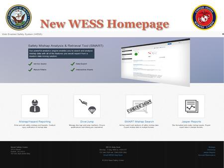New WESS Homepage. Takes Customer to SPARC Page Takes Customer to DJRS New WESS Homepage.