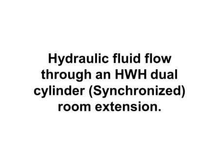 Hydraulic fluid flow through an HWH dual cylinder (Synchronized) room extension.