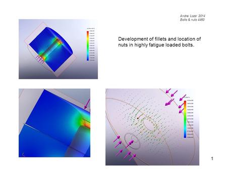 1 Development of fillets and location of nuts in highly fatigue loaded bolts. Andrei Lozzi 2014 Bolts & nuts 4460.