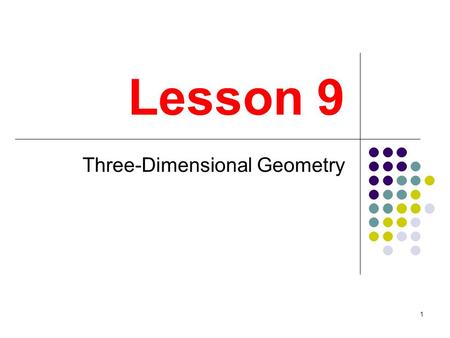 Three-Dimensional Geometry
