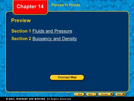 Chapter 14 Preview Section 1 Fluids and Pressure