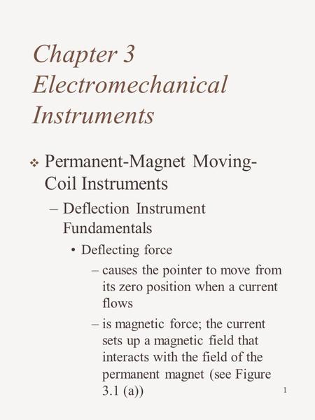 Chapter 3 Electromechanical Instruments