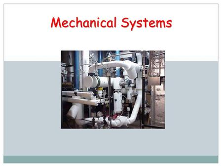 Mechanical Systems.