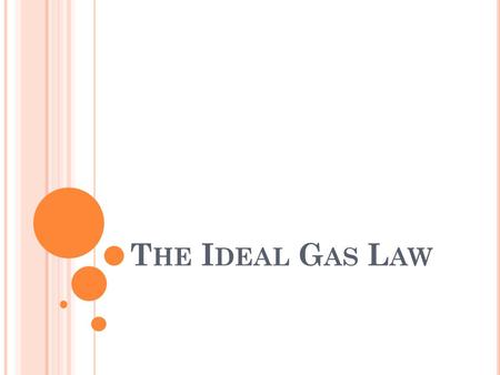 The Ideal Gas Law.