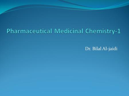 Pharmaceutical Medicinal Chemistry-1