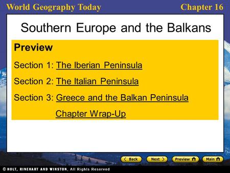 Southern Europe and the Balkans