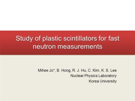 Study of plastic scintillators for fast neutron measurements