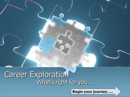 Career Exploration What’s right for you….. Begin your journey…..
