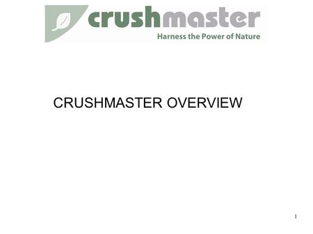 CRUSHMASTER OVERVIEW 1. 2 Crushmaster Manufacturing Plant in Shanghai China.