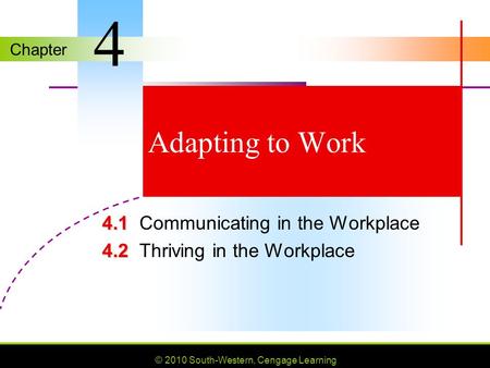 MYPF 4.1 Communicating in the Workplace 4.2 Thriving in the Workplace