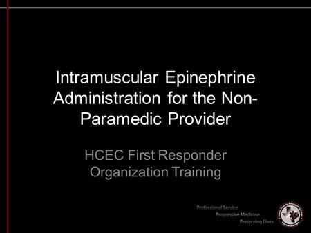 HCEC First Responder Organization Training