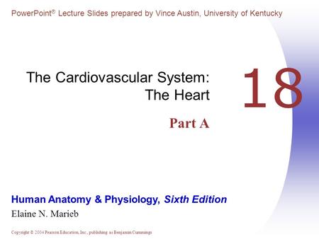 The Cardiovascular System: The Heart Part A
