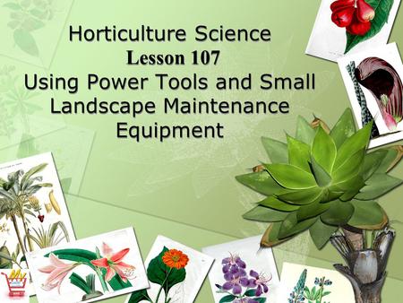 Horticulture Science Lesson 107 Using Power Tools and Small Landscape Maintenance Equipment.