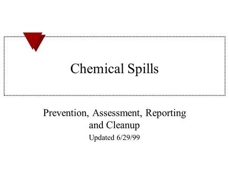 Prevention, Assessment, Reporting and Cleanup Updated 6/29/99
