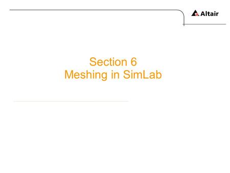 Section 6 Meshing in SimLab