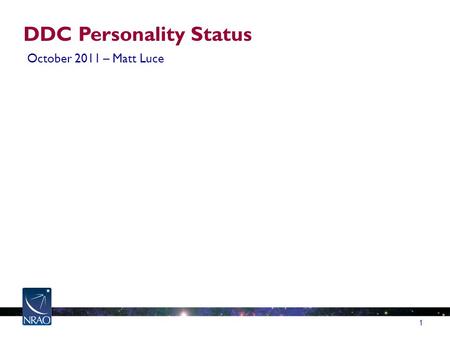 DDC Personality Status October 2011 – Matt Luce 1.