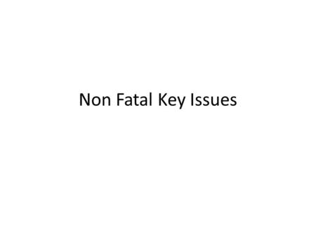Non Fatal Key Issues.