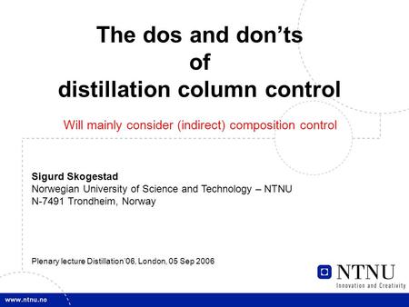 distillation column control