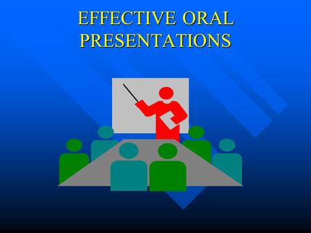 EFFECTIVE ORAL PRESENTATIONS Why?? You will have to give oral presentations after graduation. You will have to give oral presentations after graduation.