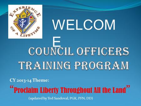 COUNCIL OFFICERS TRAINING pROGRAM
