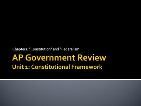 AP Government Review Unit 1: Constitutional Framework