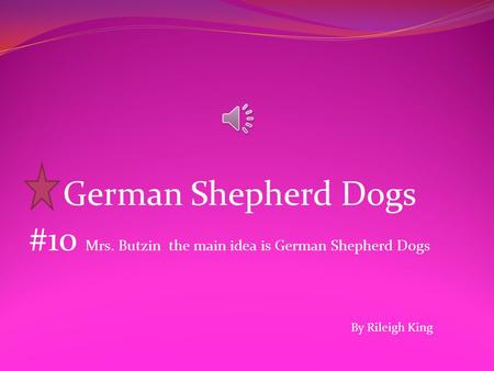 German Shepherd Dogs #10 Mrs. Butzin the main idea is German Shepherd Dogs By Rileigh King.