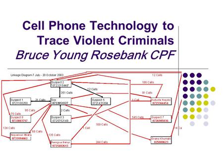Cell Phone Technology to Trace Violent Criminals Bruce Young Rosebank CPF.