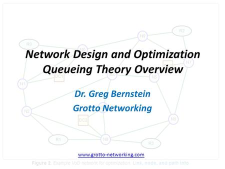 Network Design and Optimization Queueing Theory Overview Dr. Greg Bernstein Grotto Networking www.grotto-networking.com.