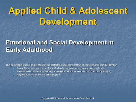 Applied Child & Adolescent Development