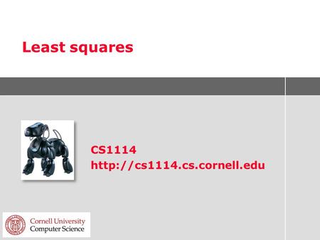 Least squares CS1114