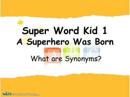 Super Word Kid 1 A Superhero Was Born