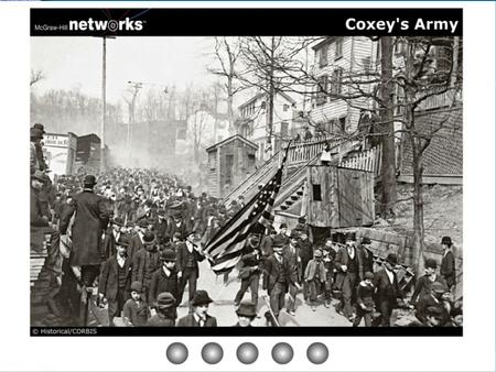 Coxey’s Army Discussion Why do you think that the marchers have a band and are carrying an American flag? To show that they are patriotic Americans Why.