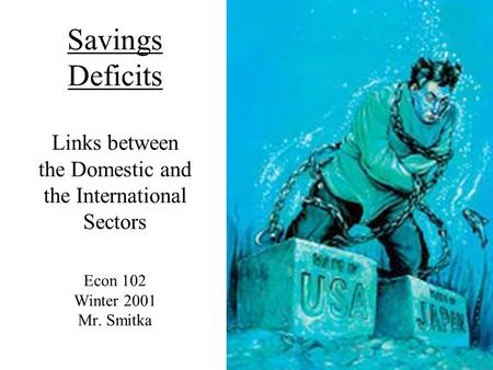 Savings Deficits Links between the Domestic and the International Sectors Econ 102 Winter 2001 Mr. Smitka.