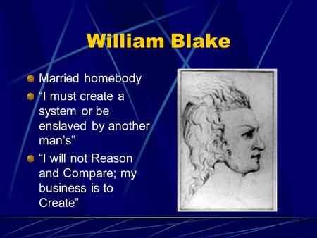 William Blake Married homebody