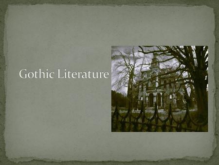 gothic literature presentation