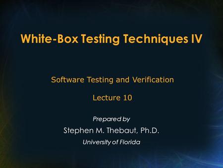 White-Box Testing Techniques IV