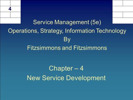 Chapter – 4 New Service Development